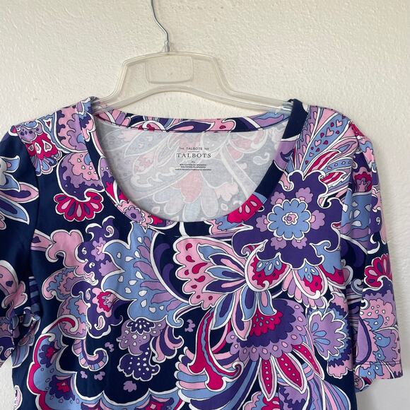Talbots Size XL Paisley T-Shirt - Picture 3 of 8